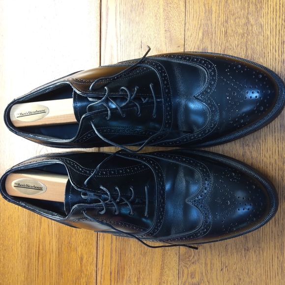 Stafford Comfort Plus OS Leather Wingtip Lace Up Loafers Black Mens 9 - Picture 11 of 11